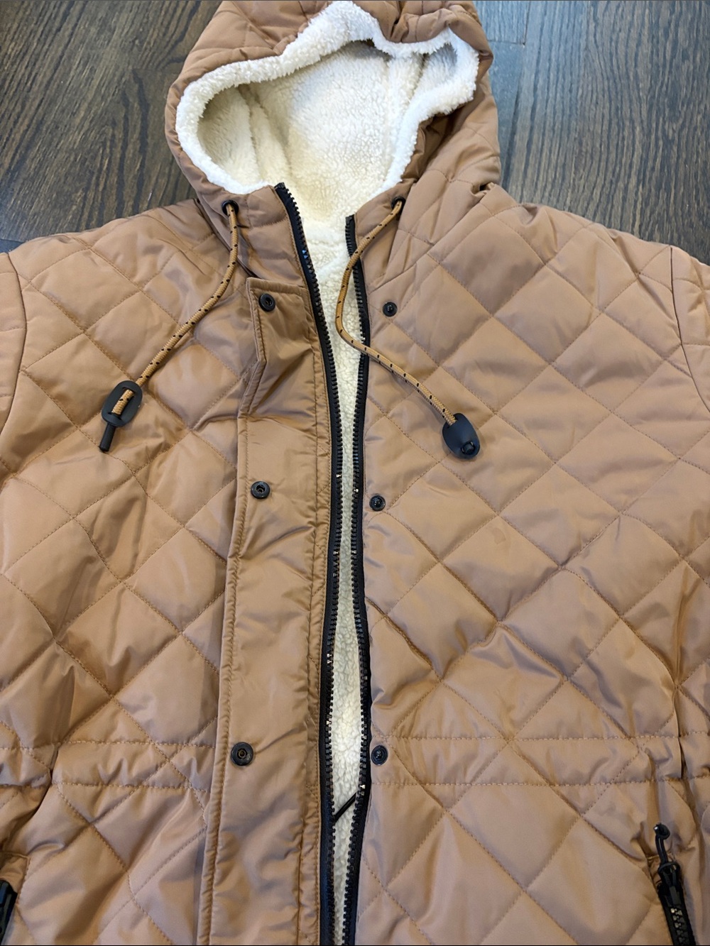 Women’sQuilted Hooded Jacket in Light Brown- XXL (NWOT) - Picture 7 of 12